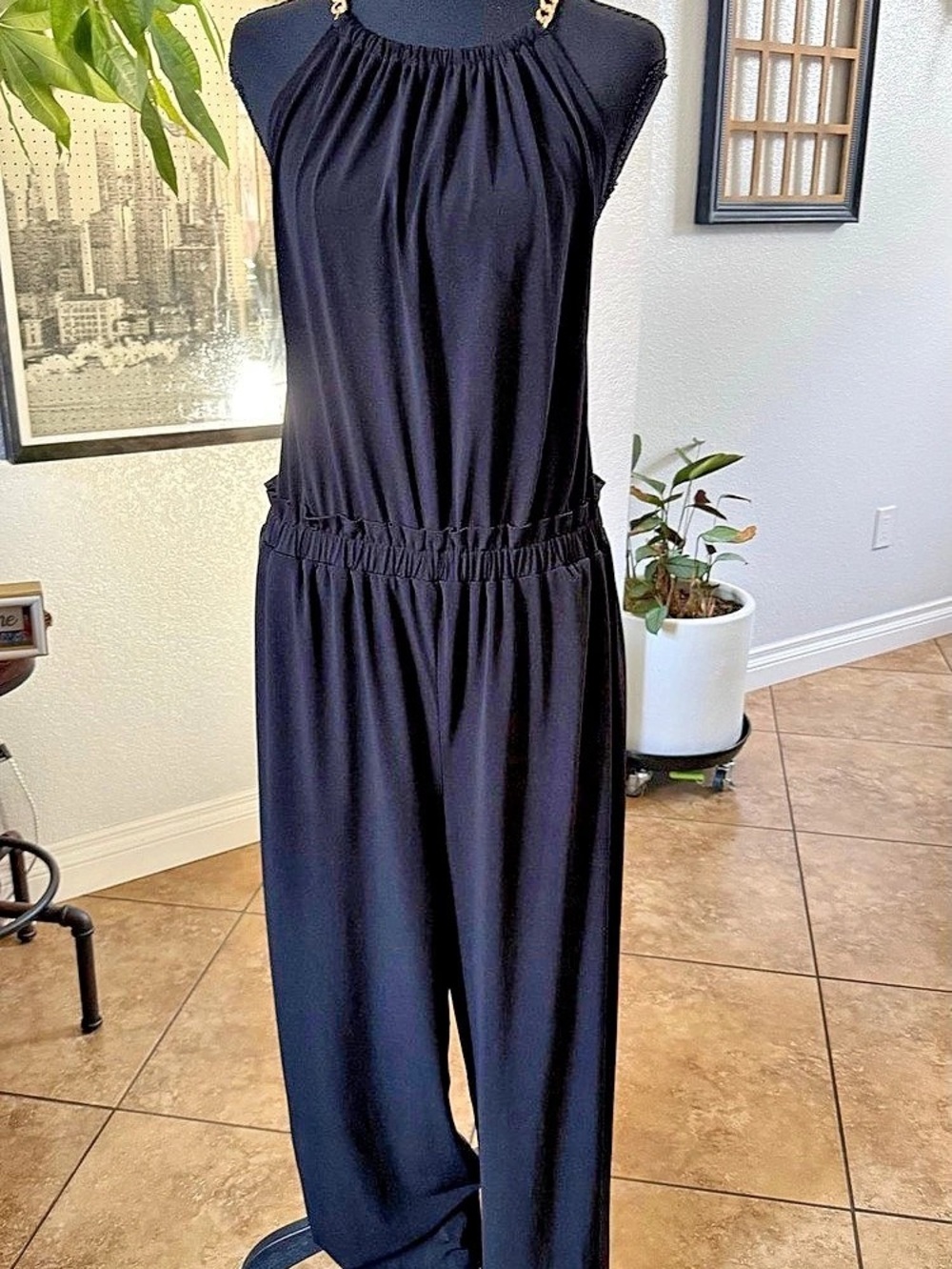 Michael Kors Black Halter Jumpsuit Size XLLike New